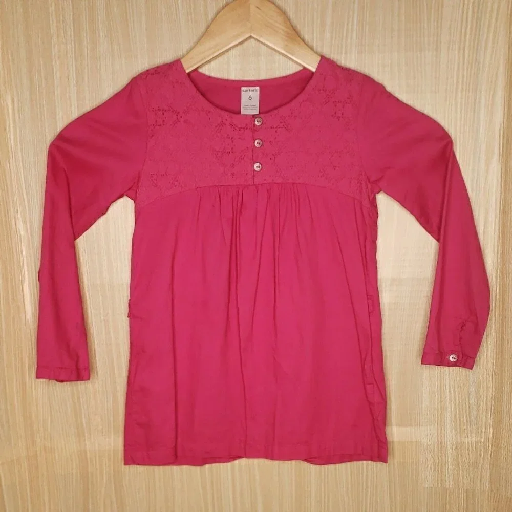 Carters Girls Pink Long Sleeve Cotton Tunic 6